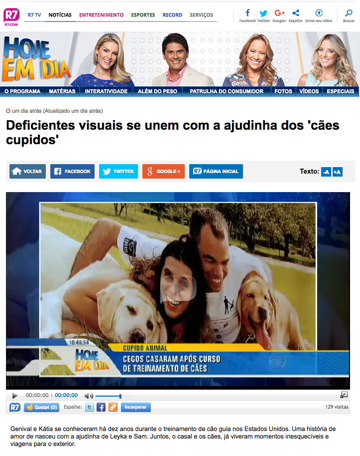 Imagem 2016 - Deficientes visuais se unem com ajudinha dos cães-guia